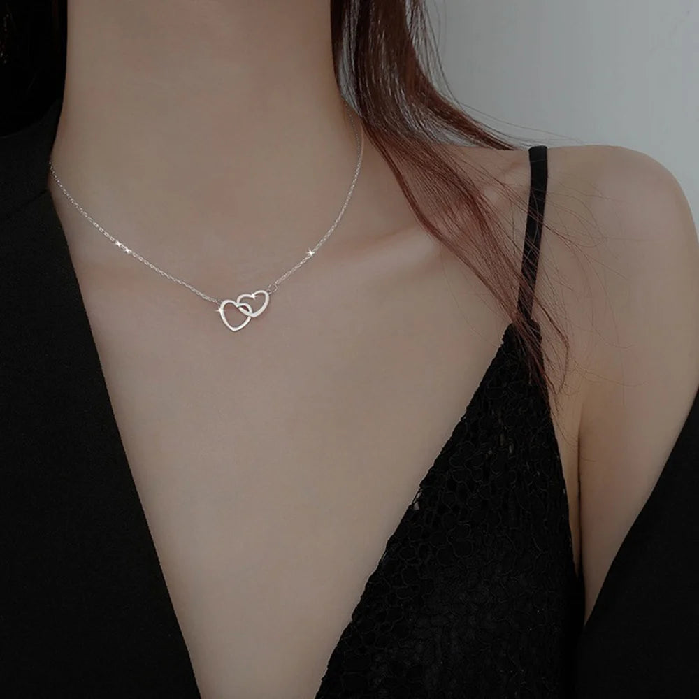 Double Heart Creative Connected Heart Clavicle Chain