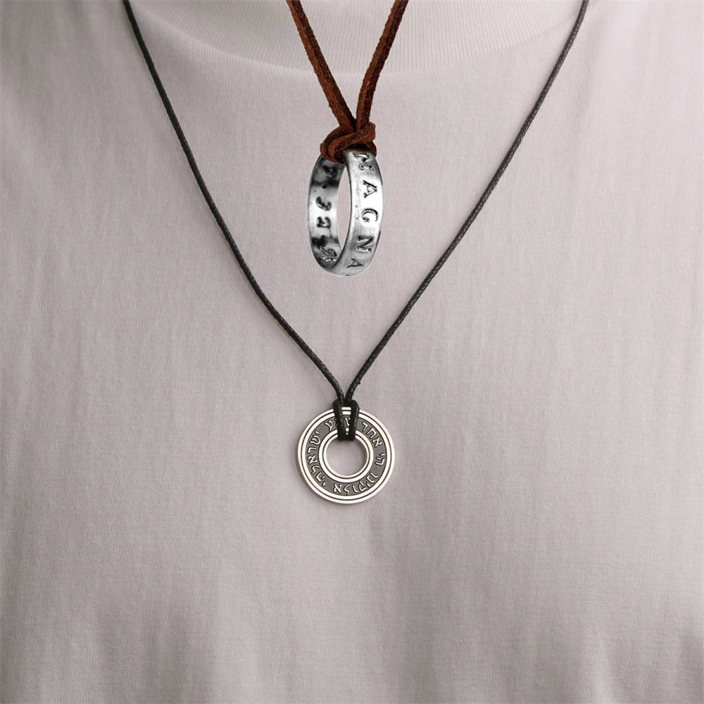 Necklace Ring Leather Code Ancient Vintage Pendant  2 Designs