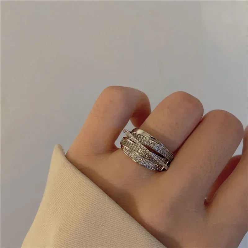 Rhinestone Multi-layer Winding Ring
