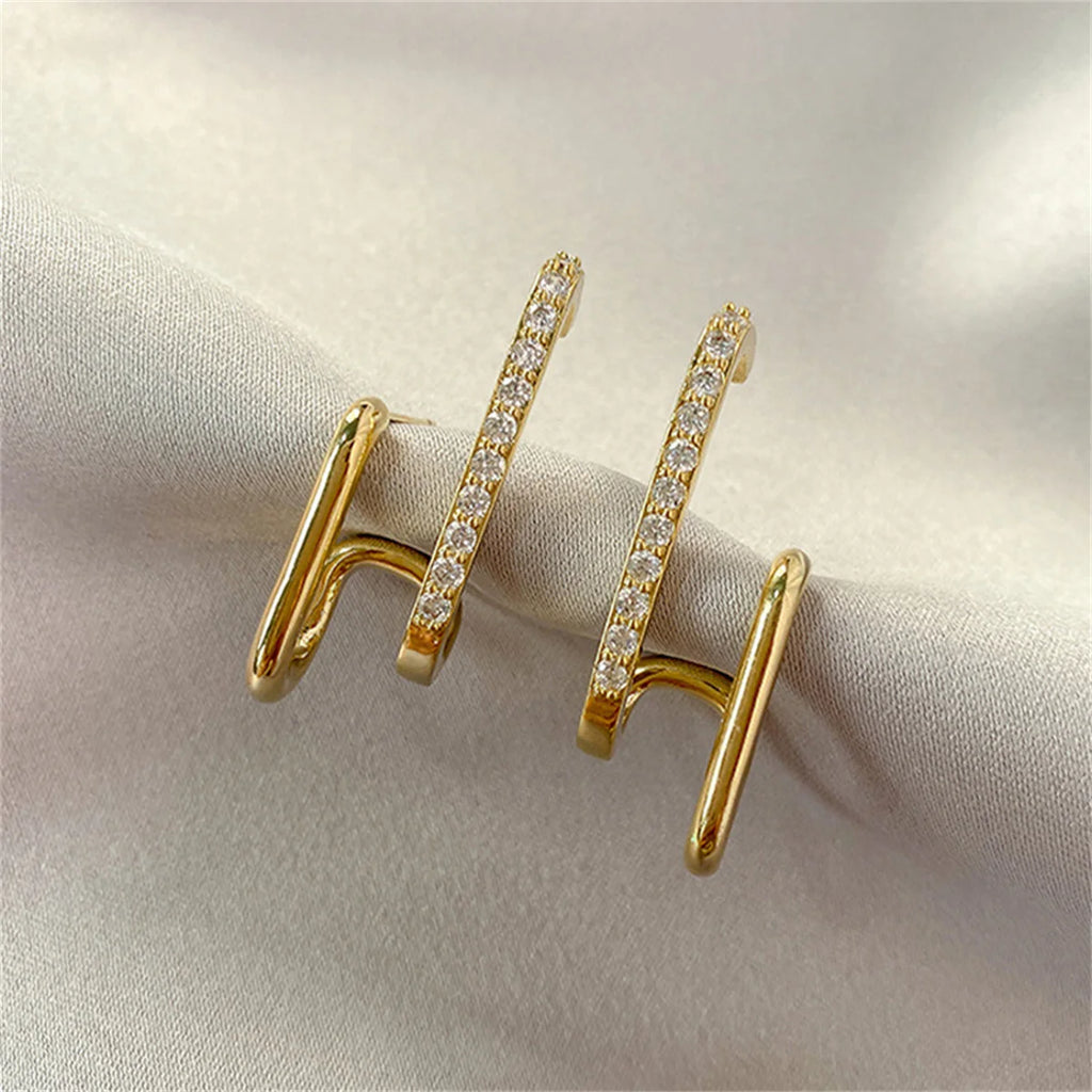 New Design U-shaped Luxury Crystal Earrings