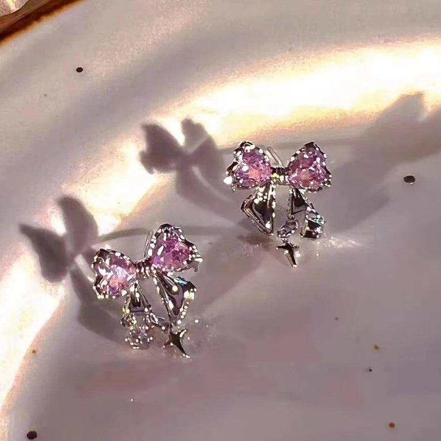 New Bowknot Zircon Stud Earrings