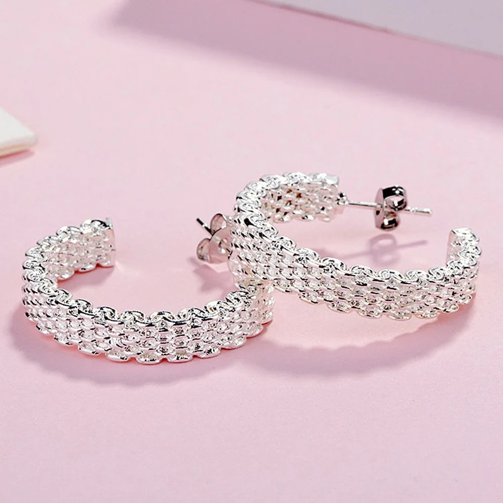 Popular 925 Sterling Silver Stud Earrings