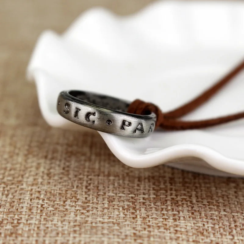 Necklace Ring Leather Code Ancient Vintage Pendant  2 Designs