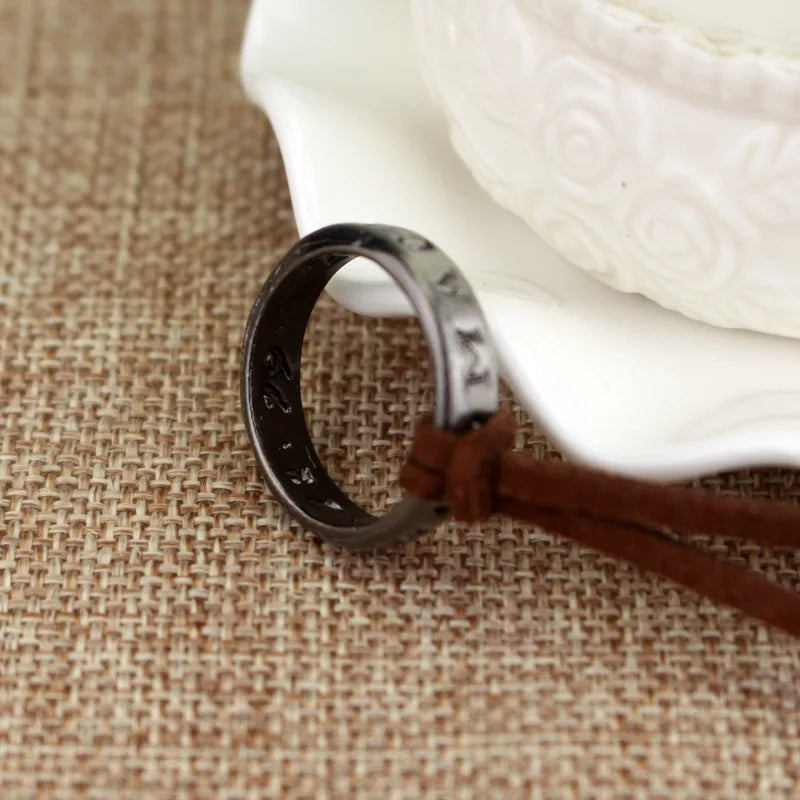 Necklace Ring Leather Code Ancient Vintage Pendant  2 Designs