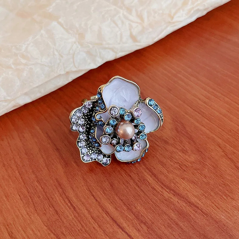 3 Beautiful Designs  Delicate Gold Flower, Rhinestone Pearl Flower. Fashion Butterfly Rings