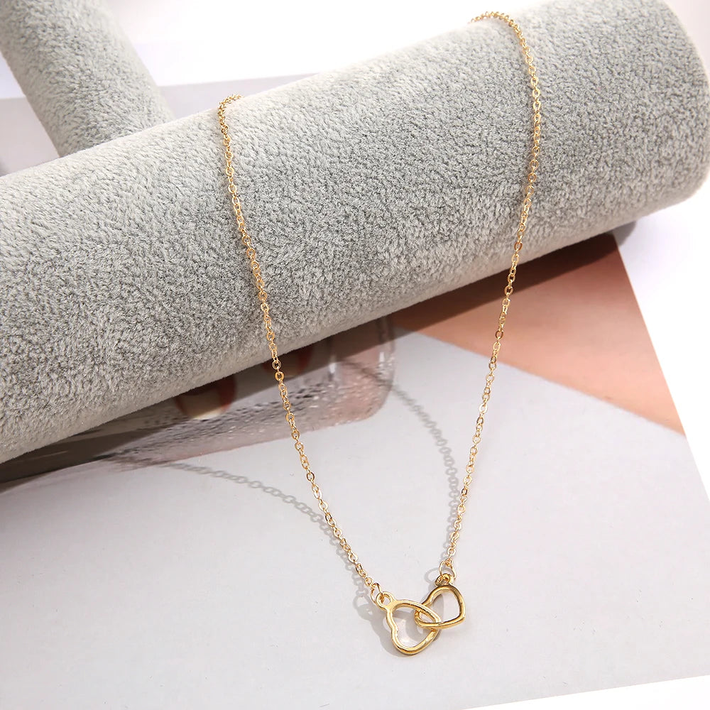 Double Heart Creative Connected Heart Clavicle Chain