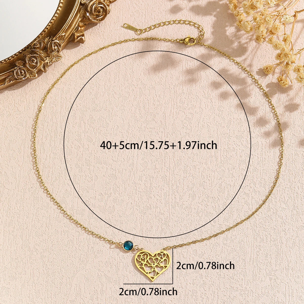 Custom Heart Necklace Monogram Initials