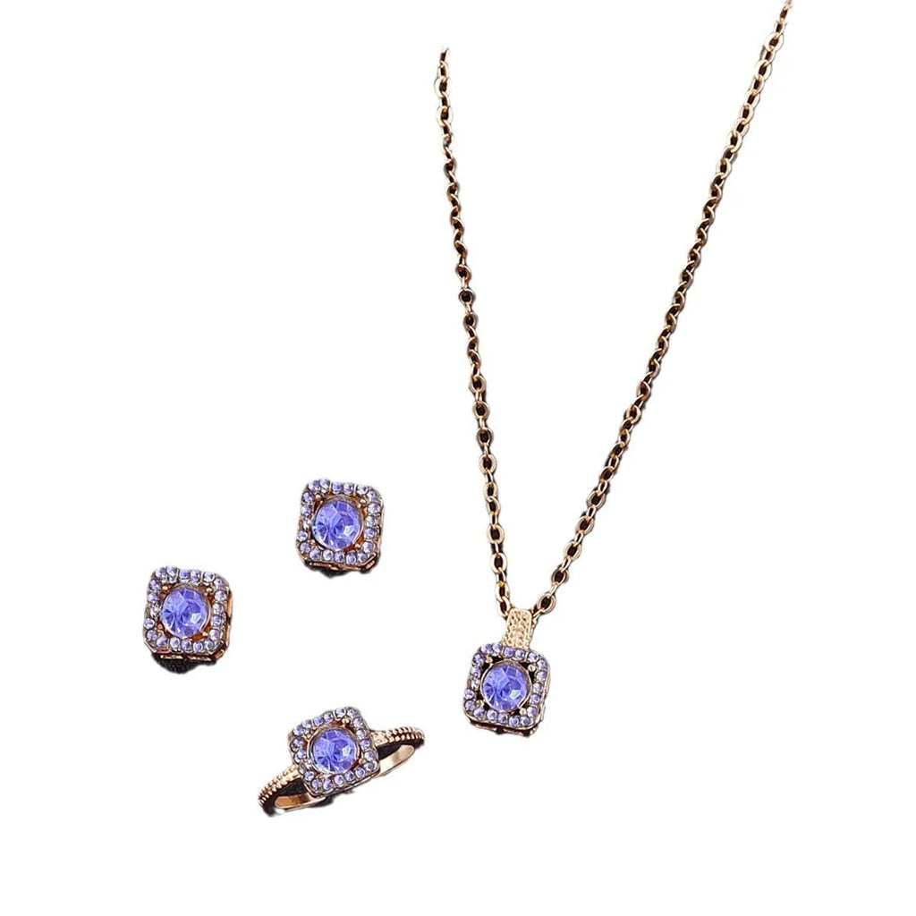 Luxury Jewelry Set, Women's Elegant Necklace, Earrings & Ring Set, Perfect Gift