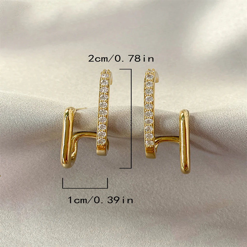 New Design U-shaped Luxury Crystal Earrings