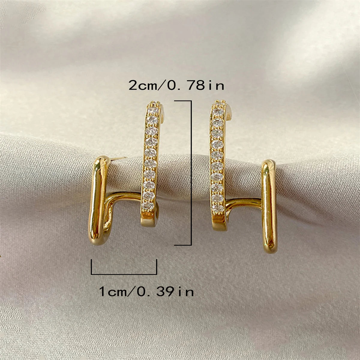 New Design U-shaped Luxury Crystal Earrings