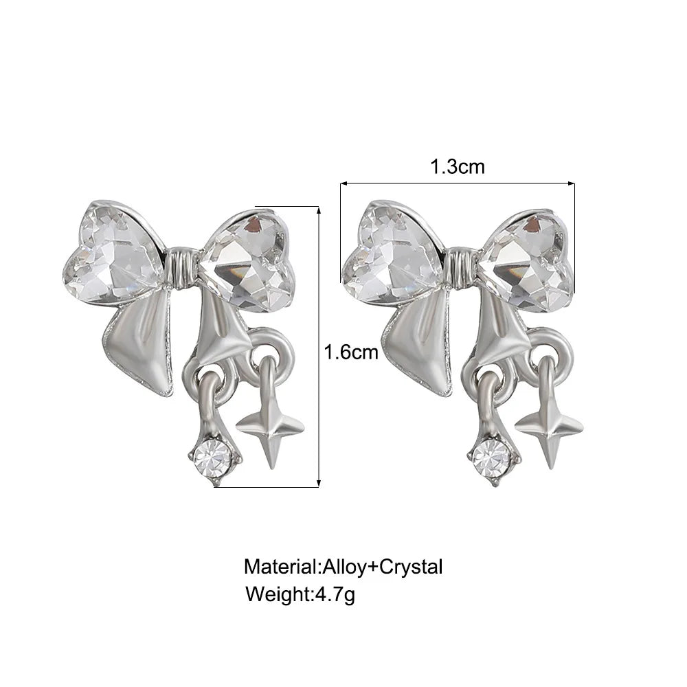 New Bowknot Zircon Stud Earrings